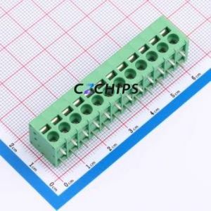 MX205R-5.0-12P-GN01-Cu-A Spring Terminal Block Through hole Component (THT),P=5mm Connector 1x12P 5mm Green Right Angle Insert - Product Image 1