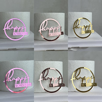 Joyeuse fête des mères, inserts de gâteau en acrylique écologiques et modernes, forme ronde, décoration de gâteau pour anniversaire et fête des mères