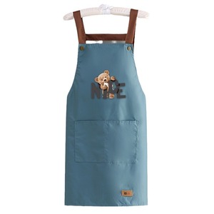 Waterproof Oil Proof Apron Unisex Kitchen Cooking Waistband Solid Color Simple Design Large Suspenders Restaurant Work Uniform - Product Image 5