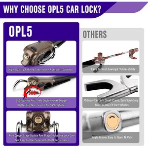 ตัวล็อคพวงมาลัย OPL5, อุปกรณ์กันขโมยรถยนต์แบบอเนกประสงค์สำหรับงานหนัก, ตัวล็อคความปลอดภัยของพวงมาลัยพร้อมกุญแจ 3 ดอก ป้องกันการโจรกรรมได้อย่างมีประสิทธิภาพ ปรับได้ - Product Image 3
