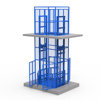 Monte-charge avec porte automatique 1000 kg, 2 étages, élévateur hydraulique pour marchandises pour usine