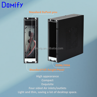 Boîtier PC Mini ITX vertical K13 Slim en métal avec ports USB et fenêtre latérale, boîtier PC de bureau SFF HTPC industriel en stock