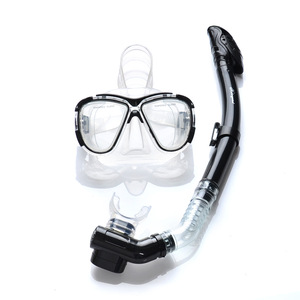 Masque de plongée entièrement étanche, anti-buée, réglable, respirant, pour la plongée avec tuba, adultes, silicone liquide, verre trempé, deux fenêtres - Product Image 2