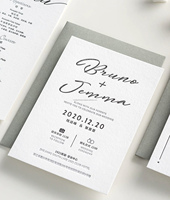 Papier coton gaufré classique de luxe, mariages, taille personnalisée, impression typographique, impression numérique, utilisation promotionnelle de bureau, logo personnalisé, Chine