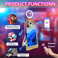 Máquina de Fotomatón con Espejo Arqueado y Entrega Rápida, con Pantalla Táctil de 43 Pulgadas, Espejo Mágico Inteligente para Selfies, Fotomatón para Bodas