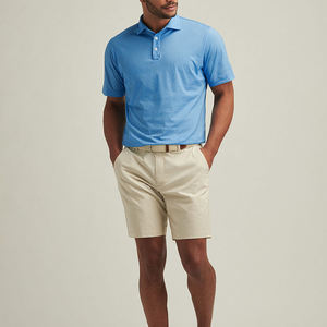 Camiseta ajustada informal para hombre, ropa de golf de alta calidad con logotipo personalizado bordado en 3D para Polos - Product Image 4