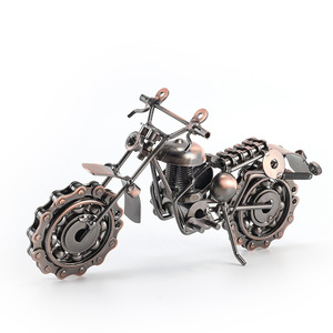 Metal Motorcycle <strong>Motorbike</strong> Birthday <strong>Gifts</strong> Vintage Metal Motorcycle Sculptures Statue Model Vintage Home Office Decoration - Product Image 1