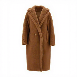 Veste Teddy pour femmes, veste d'hiver de luxe 2026, veste <span class=keywords><strong>longue</strong></span> d'hiver de haute qualité en laine d'alpaga et cachemire épaisse pour femmes - Product Image 1