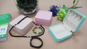 2024 Newest <b>Earrings</b> Necklace Ring Storage <b>Box</b> Portable Simple Pu Leather Travel Jewelry <b>Box</b> for Girls - Product Image 5