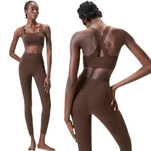 Offre Spéciale soutien-gorge de sport nouveau Design vêtements de sport pour femmes conception ondulée course vêtements de sport mode Gym Fitness ensembles - Product Image 2