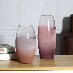 Vases Translucent Matte White Handblown Glass Flower Arrangement Vase Jar Shape Thick Table Decor Centerpieces