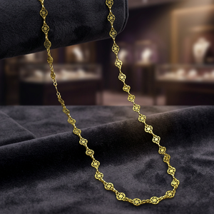 Collares de Cadena al por Mayor de Oro de 14K, 18K, 24K con Diseño Ashoka, Cadena de Latón, Collares de Moda, Diseño de Cadena Ashoka - Product Image 3