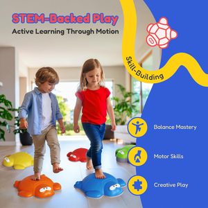 Pierres d'équilibre en forme de tortue pour enfants, ensemble de 6 pièces, jouet sensoriel antidérapant pour l'intérieur et l'<span class=keywords><strong>extérieur</strong></span>, pour les tout-petits de 3 ans et plus - Product Image 6