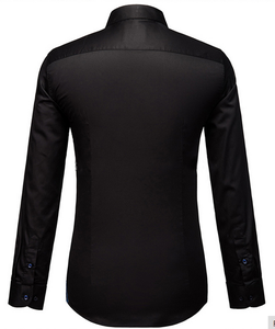 <span class=keywords><strong>Camisa</strong></span> de Algodón 100% para Hombre, Ropa de Marca de Primavera, Camisas de Vestir de <span class=keywords><strong>Manga</strong></span> Larga, <span class=keywords><strong>Camisa</strong></span> Informal Entallada <span class=keywords><strong>Negra</strong></span> - Product Image 2