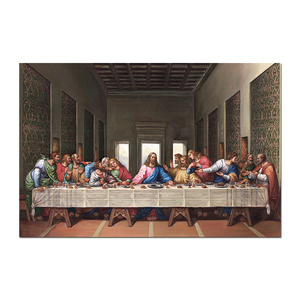 Reproduction artisanale antique de l'Ultima Cena sur toile, peinture à l'huile BCLDV-001 - Product Image 1