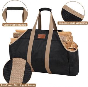 Bolsa de transporte de troncos duradera de muestra gratis para leña para acampar al aire libre para almacenamiento y transporte convenientes - Product Image 2