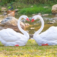 Outdoor IP65 Landschafts-Tierfigur Cartoon-Modell Oster-Schwan Elegante Gartendekoration aus Fiberglas Dimmbar