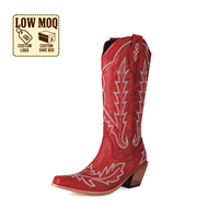 CHENO Dropshipping Bottes de cow-boy et de cow-girl veganes rouges de style western faites à la main avec logo personnalisé pour femmes