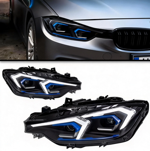 Nouveaux phares LED pour <span class=keywords><strong>BMW</strong></span> Série 3 F30 F31 F35 2012-2018, style Ikon, DRL, Angel Eye 8000K, accessoires automobiles - Product Image 2