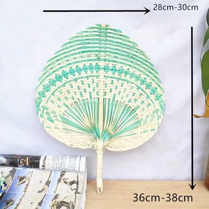 พัดลมใบปาล์มงานฝีมือทำจากไม้ไผ่ธรรมชาติเป็นมิตรกับสิ่งแวดล้อมพัดฤดูร้อนมีหลายสีให้เป็นของขวัญ - Product Image 5