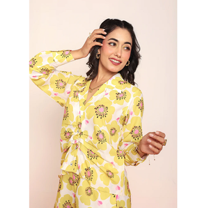 Camisa Plisada Estampada Elegante para Mujer, Blusa Ligera de Manga Larga, Top de Moda, Ropa Casual de Verano para el Trabajo - Product Image 1