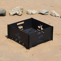 Vente en gros usine – Doublure de foyer en métal pliable de 15,8 pouces pour camping extérieur, résistante aux hautes températures, pour bois de chauffage