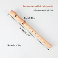 Custom Logo Wood 8 Hole German Recorder Wooden Soprano Enregistreur School High Notes Flute Wind Instrument for Professional