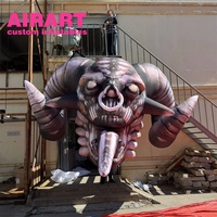 Modèle de tête de démon gonflable de taille sur mesure, ballon gonflable de tête de Satan de diable de festival d'halloween