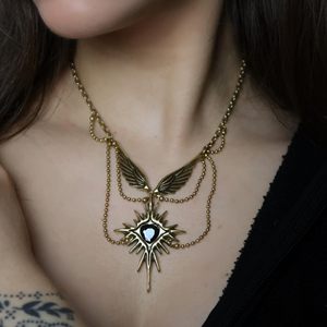 Collana Creativa con <span class=keywords><strong>Ali</strong></span> d'Angelo e Croce, Stile Punk, Geometrica Semplice, Vintage Gotico, Hip Hop, con Ciondolo a Cuore e Nappa, Unisex - Product Image 3