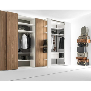 Kejia Veneer Plywood Wooden Modern Closet Cabinet Glass Door Bedroom Living Room Organizer Cabinets Bedroom Wardrobe Design