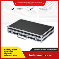 Valise rectangulaire en alliage d'aluminium, étui pour instruments, intérieur multifonctionnel doublé d'éponge, modèle de précision portable noir