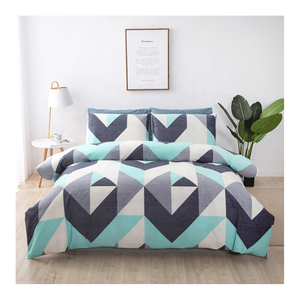 Parure de lit de luxe simple et doux, ensemble de literie avec housse <span class=keywords><strong>d</strong></span>'<span class=keywords><strong>oreiller</strong></span> en coton 300TC, housse de couette - Product Image 1