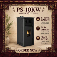 PANSEE PS-100 10kw Kompor Pelet Baja Karbon Modern Ramah Lingkungan dengan Remote Control