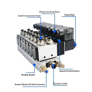 Blocco Valvole Elettromagnetiche SOVE 4V210-08 - Collettore Multi-Valvola con Elettrovalvole a 2 Posizioni e 3 Vie per Cilindri Pneumatici - Product Image 2