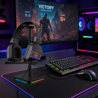 Casque de jeu WISDOMUP TED-15 7.1 Surround Sound avec double prise jack 3,5 mm, éclairage RGB, micro à réduction de bruit