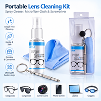 Kit de nettoyage de lentilles personnalisé de 30 ml avec spray nettoyant, chiffon en microfibre, étiquette privée OEM, nettoyant pour lunettes, lunettes de soleil