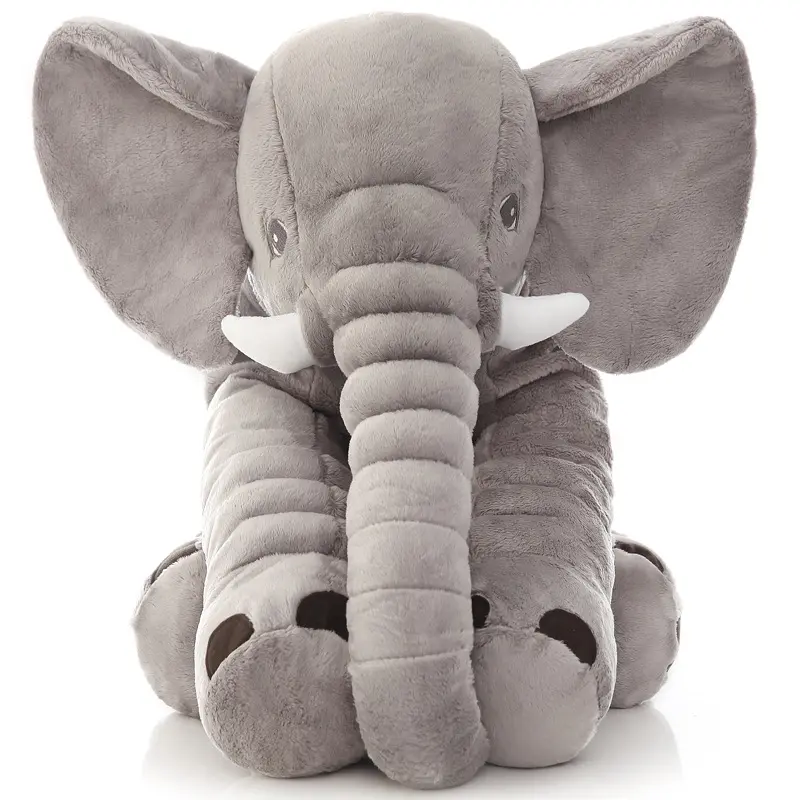 wholesale 30/40/60cm Baby Sleeping Pillow Wild Animal Dolls Soft Stuffed Plush Elephant Toy With Big Ears