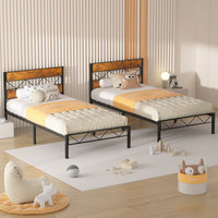 Kainice Lit double personnalisé en fer soudé au design moderne avec cadre en métal pour dortoir, hôtel et chambre d'école
