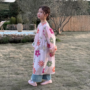 2026 Lente Kinderjurk voor meisjes, Koreaanse stijl, zacht, schattig, met kleurrijke bloemenprint, casual, los, lange mouwen, babyrokje - Product Image 3