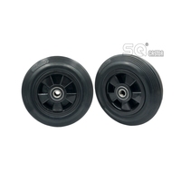 Neumático de goma sólida gris de 125mm directamente de fábrica con ruedas de rodillos o rodamientos de bolas para ruedas de carro manual
