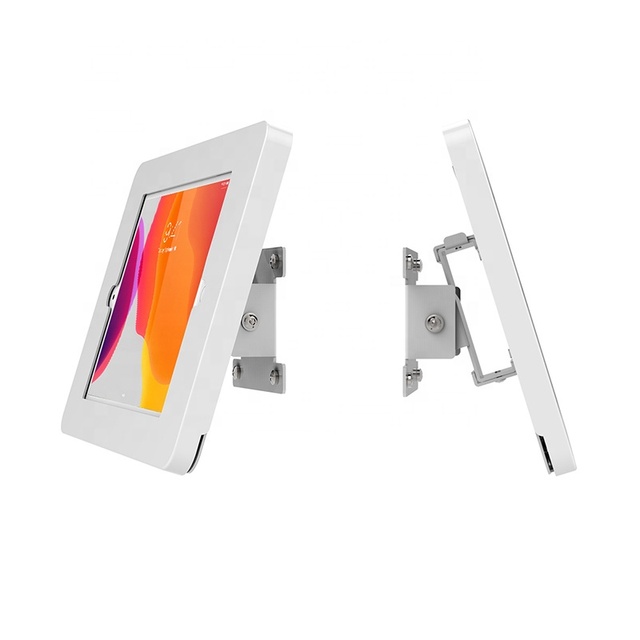 SW-1101 All Metal Enclosure Tilt Wall Mounted Tablet Stand Hold for Ipad 10.2"