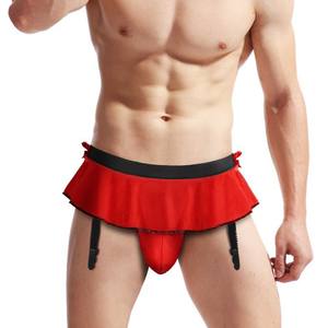 FF5221 Sous-vêtements sexy pour hommes, string, slip de bain, culotte en dentelle, lingerie sexy pour hommes avec jarretière - Product Image 2