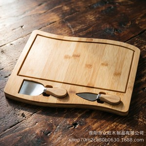 Plateau à fromage en bambou 18x36cm avec couteau et spatule pour servir steak, pain, fruits, en-cas, usage domestique - Product Image 4