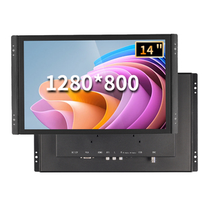 Monitor touch screen industriale da 14 pollici con telaio aperto, display widescreen 1280 x 800, montaggio a parete, monitor CCTV, HDMI, BNC, AV, USB - Product Image 1