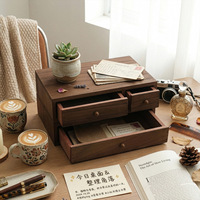 Boîte de rangement en bois, organisateur de bureau, organisateur de bureau rustique, tiroir en bois pour bureau