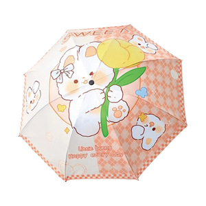 Parapluie Enfant Anti-UV en Fer et Plastique Motif Lapin de Dessin Animé pour Maternelle et Élèves du Primaire – Parapluie Soleil et Pluie - Product Image 5