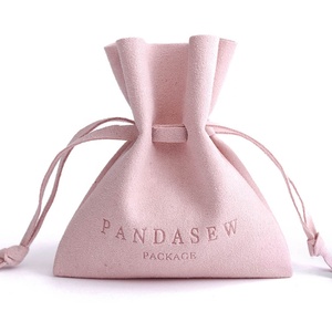 ถุงใส่เครื่องประดับสั่งทำพิเศษ PandaSew พร้อมโลโก้ ถุงผ้าไมโครไฟเบอร์สีชมพูขนาดเล็กแบบมีเชือกผูก - Product Image 2