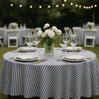Nappe tissée rayée en gros, ronde et rectangulaire, pour mariage, banquet, décoration de table à domicile