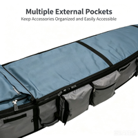 Sac de rangement pour planche de surf d'extérieur à roulettes, type cercueil, vente en gros, fabrication par un fabricant expérimenté depuis 17 ans, MOQ 200 pièces