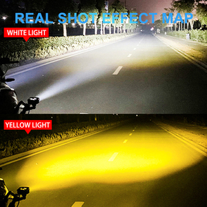 Projecteurs de Moto à Quatre Lentilles, Lumière Blanche et Jaune, avec Ventilateur pour Voiture, Camion, Véhicules Électriques - Product Image 6